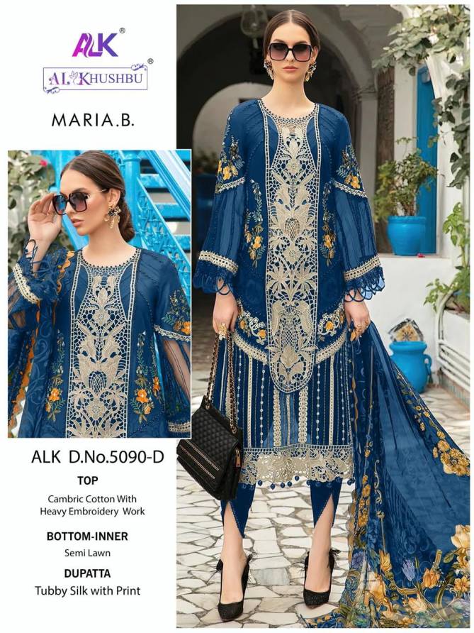 Maria B 5090 A To D By Alk Khushbu Cambric Cotton Pakistani Suits Wholesale Market In Surat With Price